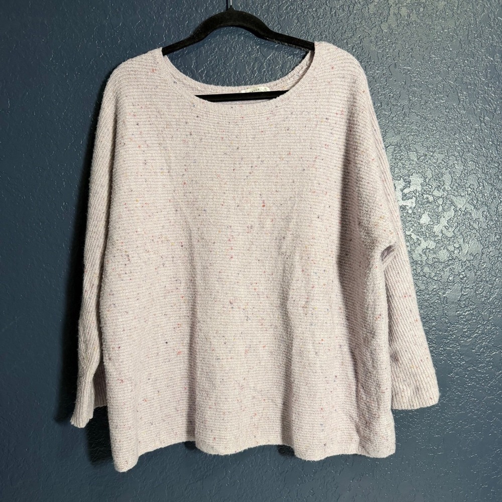 Retrology Confetti Knit Sweater 2X Lavender Multi Oversized Pullover‎